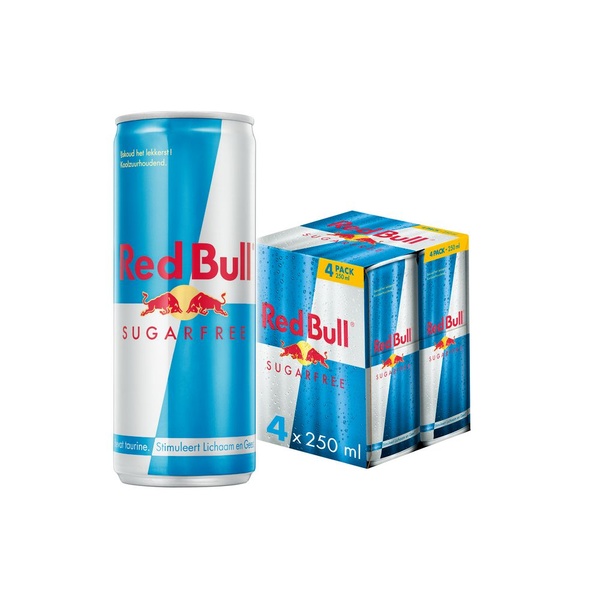 Red Bull energy drink 4-pack sugar free voorkant