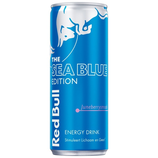 Red Bull energy drink sea blue edition voorkant