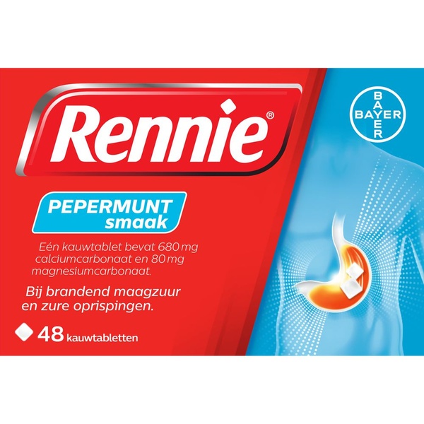 Rennie Maagtabletten Pepermunt voorkant