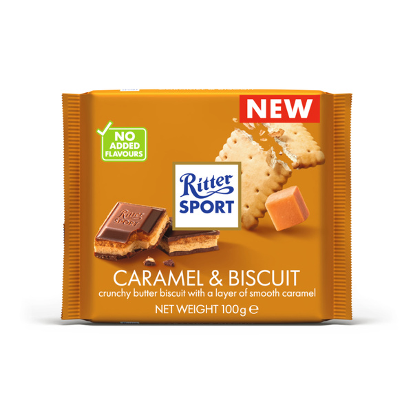Ritter Sport caramel & biscuit voorkant