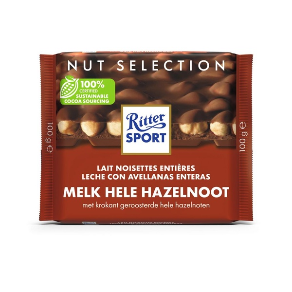 Ritter Sport Chocolade Melkchocolade Hele Hazelnoot voorkant