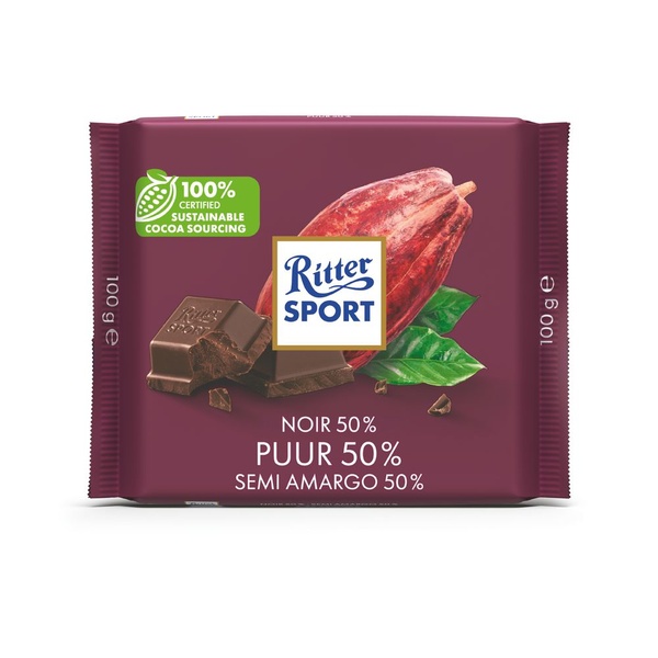Ritter Sport puur 50% voorkant