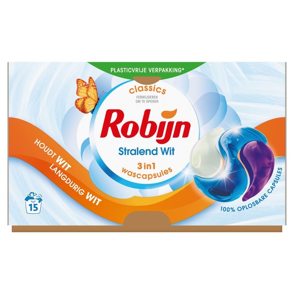 Robijn wascapsules wit voorkant