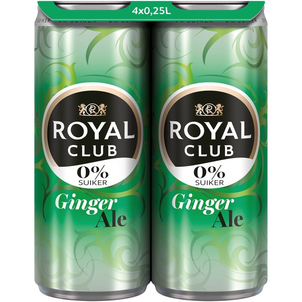 Royal Club ginger ale 0% 4x250ml voorkant
