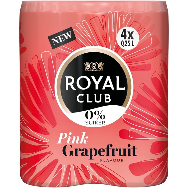 Royal Club pink grape 0% 4x250ml voorkant