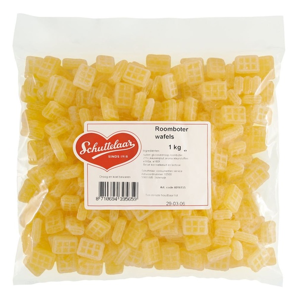 Schuttelaar roomboter wafels voorkant
