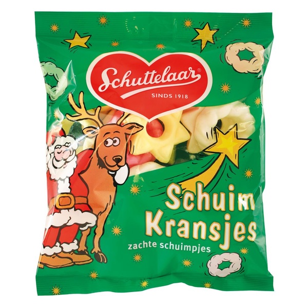 Schuttelaar schuimkransjes voorkant