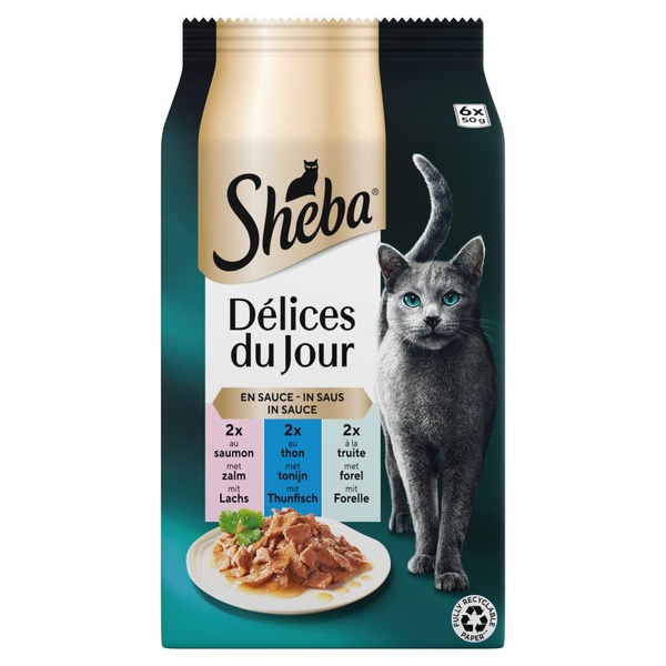 Sheba délices du jour in saus vis voorkant