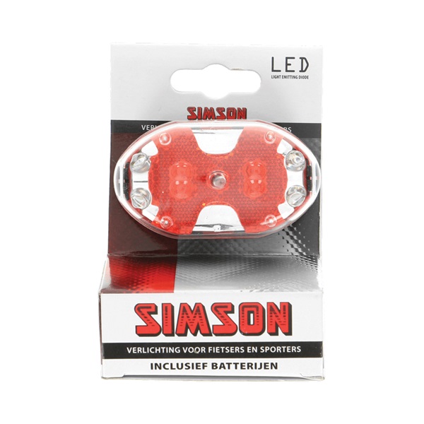 SPAR | Simson Achterlicht 5xLed rood incl. houder en batterijen - je vindt  het bij SPAR