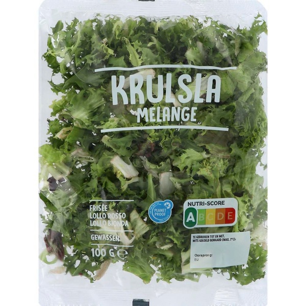 sla krulmelange voorkant