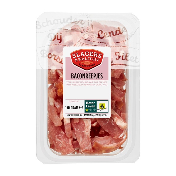 Slagerskwaliteit bacon reepjes voorkant