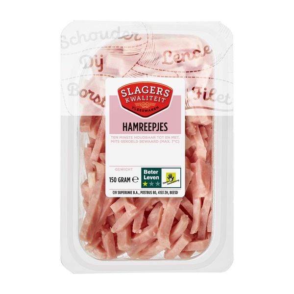 Slagerskwaliteit hamreepjes voorkant