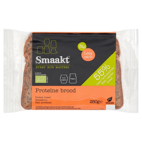 Smaakt proteïne brood voorkant