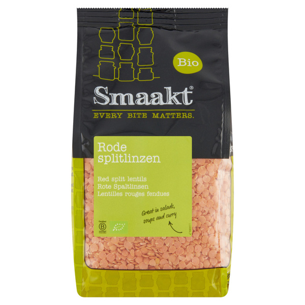 Smaakt Rode splitlinzen bio 400 gr voorkant