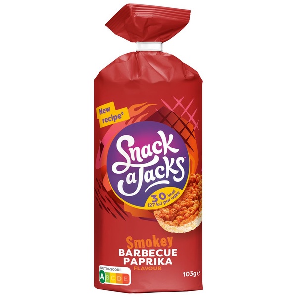 Snack a Jacks rijstwafels barbecue paprika voorkant