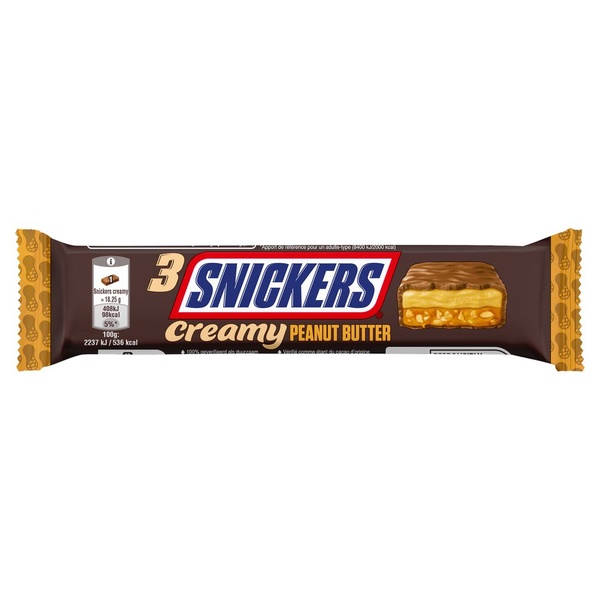 Snickers chocolade pindakaas vulling voorkant