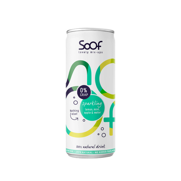 Soof Soof lemon, mint & apple 250 ml voorkant