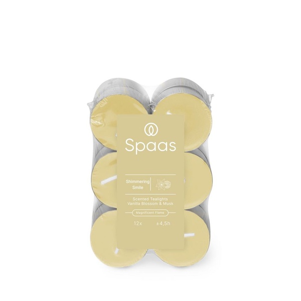 Spaas geurtheelicht vanille bloesem & Musk voorkant