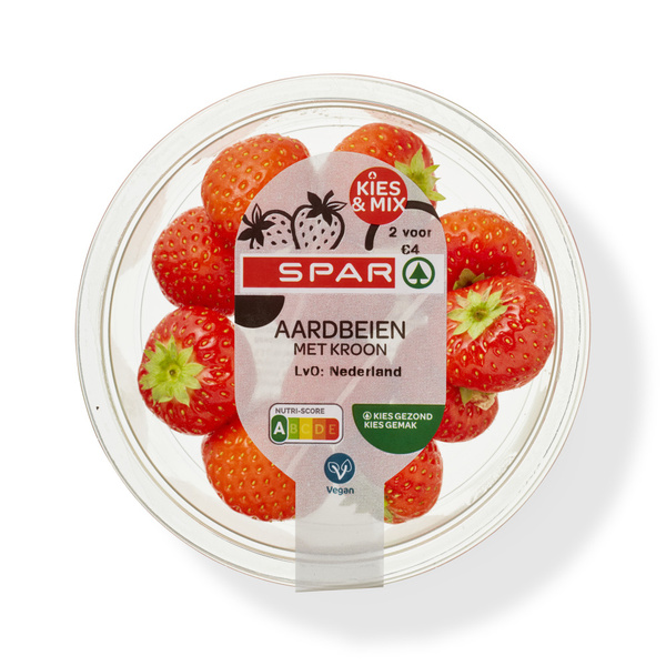 Spar aardbei met kroon 100 gram voorkant