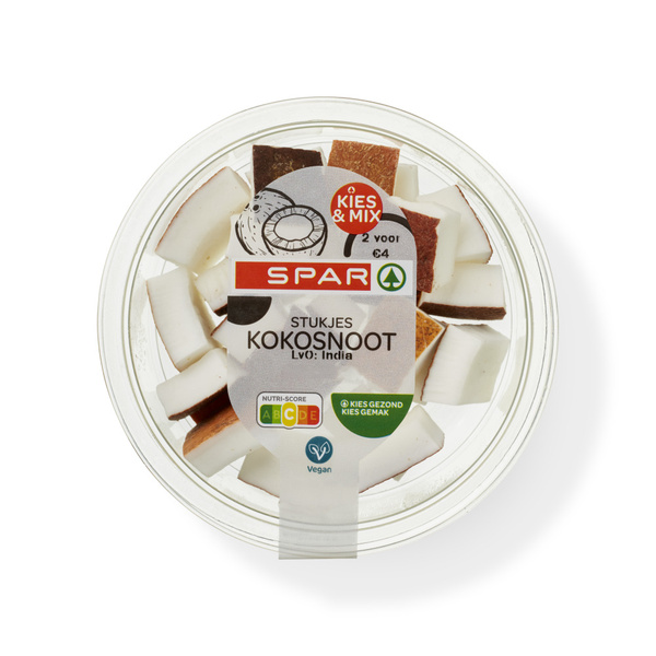Spar kokosnoot stukjes 100 gram voorkant