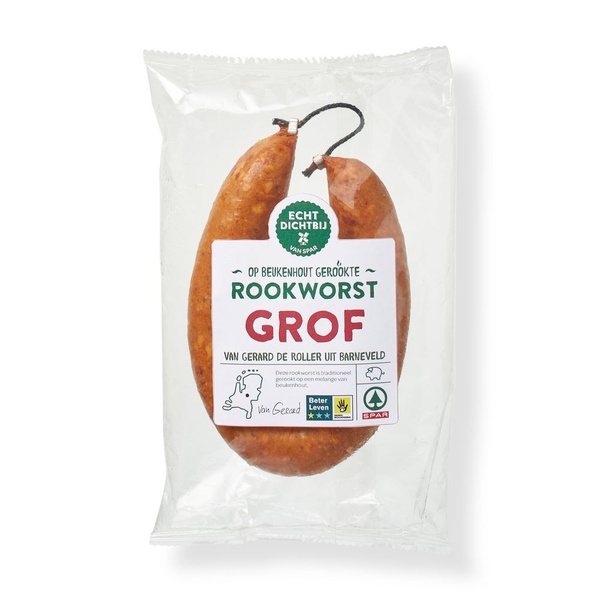 Spar rookworst grof voorkant