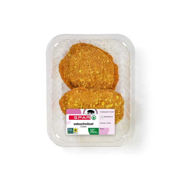 Spar sateschnitzel 2 stuks  220 gram voorkant