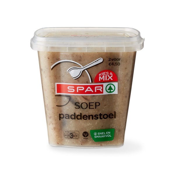 Spar soep bospaddenstoelen voorkant