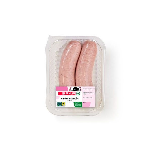 Spar varkenssaucijs 2 stuks voorkant