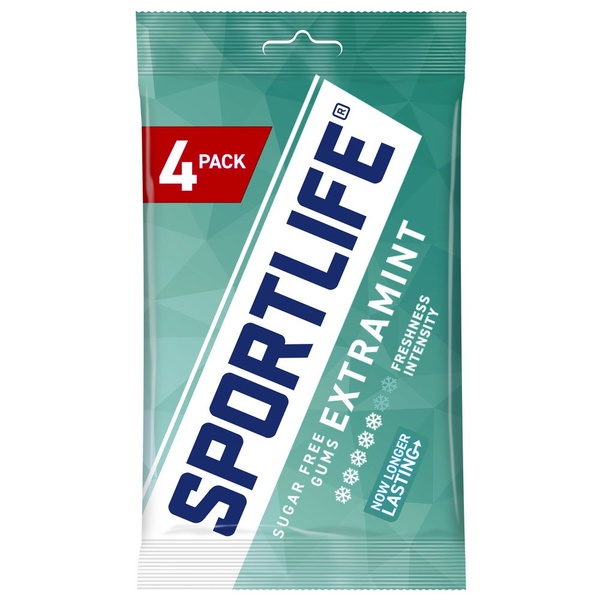 Sportlife sugar free gums extramint voorkant