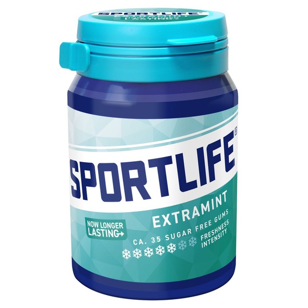 Sportlife sugar free gums extramint voorkant