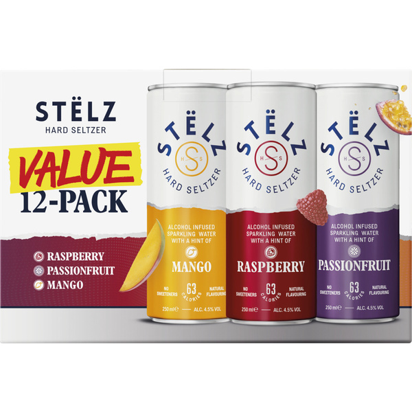 Stëlz hard seltzer 12x250ml voorkant