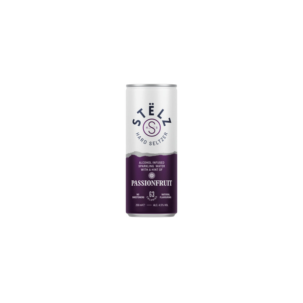 Stëlz hard seltzer passionfruit voorkant