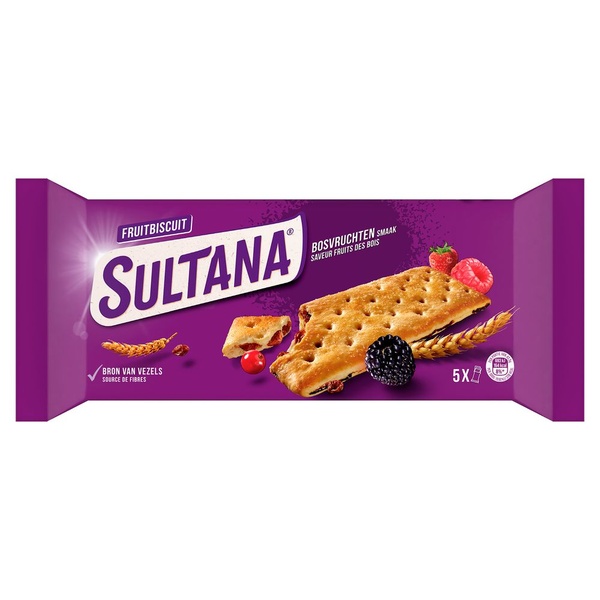 Sultana fruitbiscuits bosvruchten voorkant
