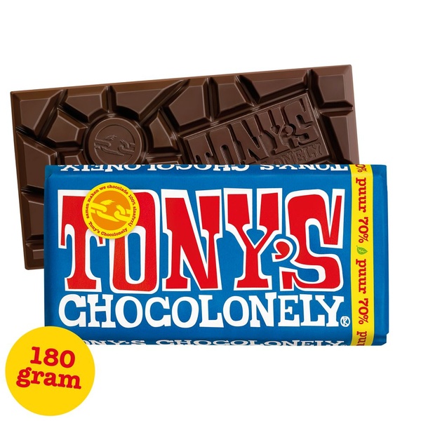 Tony's chocolonely Chocolade puur achterkant
