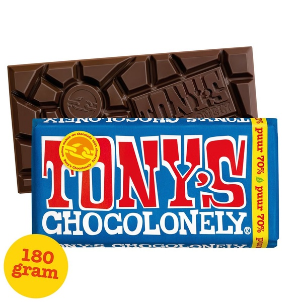 Tony's chocolonely Chocolade puur voorkant