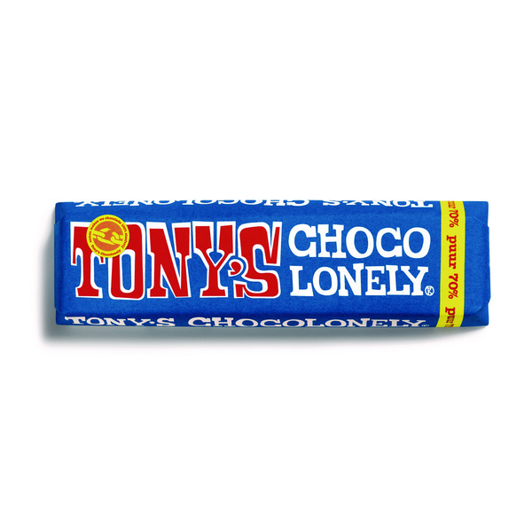 Tony's chocolonely chocoladereep puur voorkant
