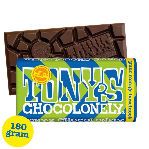 Tony's chocolonely puur romige hazelnoot voorkant