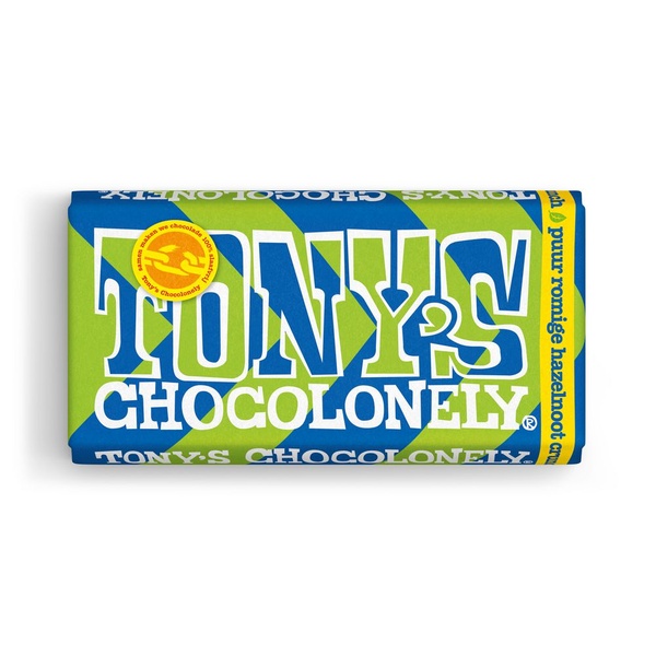 Tony's chocolonely puur romige hazelnoot achterkant