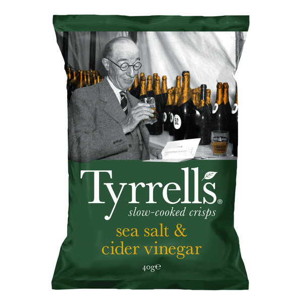 Tyrrells Chips Sea Salt & Cider Vinegar voorkant