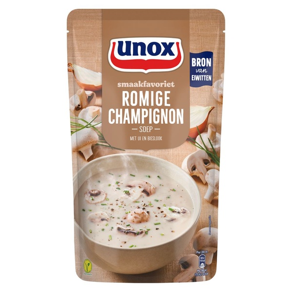 Unox champignonsoep soep in zak voorkant