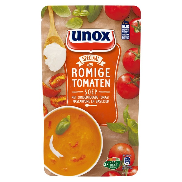 Unox romige tomatensoep soep in zak voorkant
