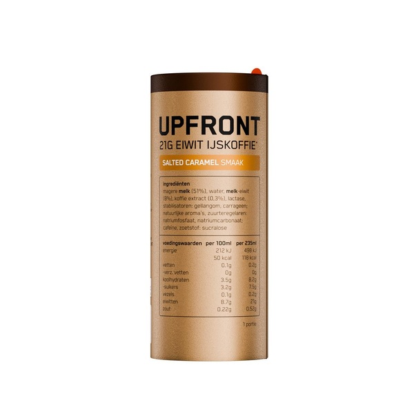 Upfront eiwit ijskoffie salted caramel voorkant
