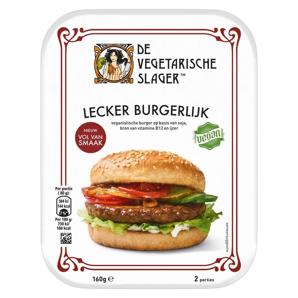 Vegetarische slager lecker burgerlijk voorkant