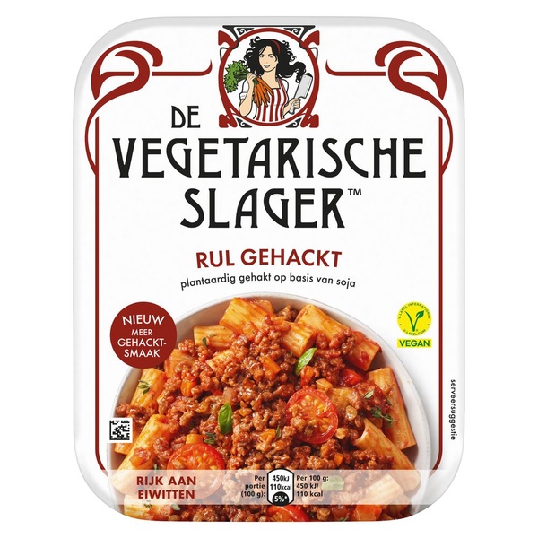 Vegetarische slager vegetarisch gehackt achterkant