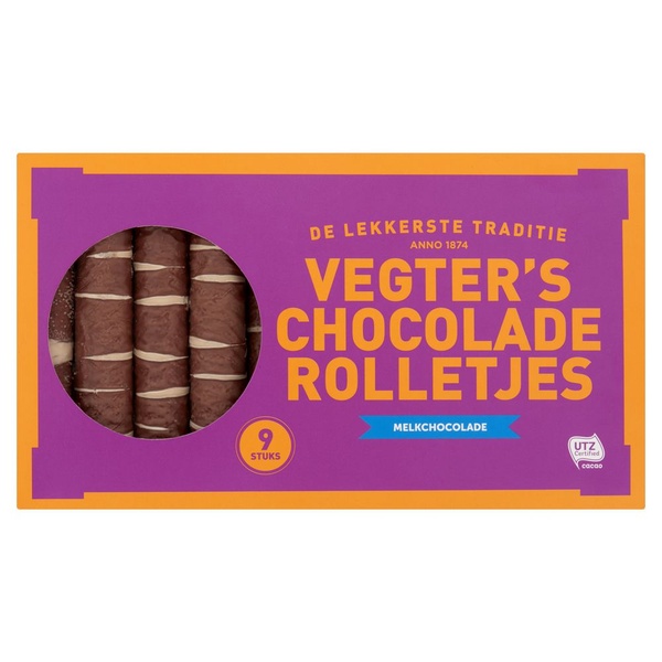 Vegter chocolade rolletjes voorkant