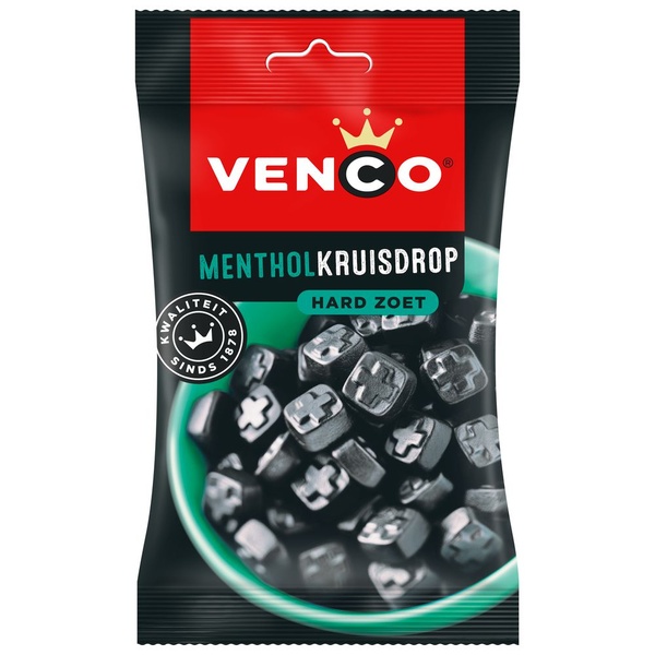 Venco menthol kruisdrop hard zoet voorkant