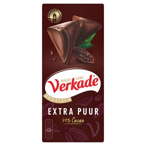 Verkade chocoladereep extra puur voorkant