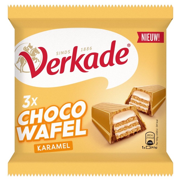 Verkade chocowafel karamel voorkant