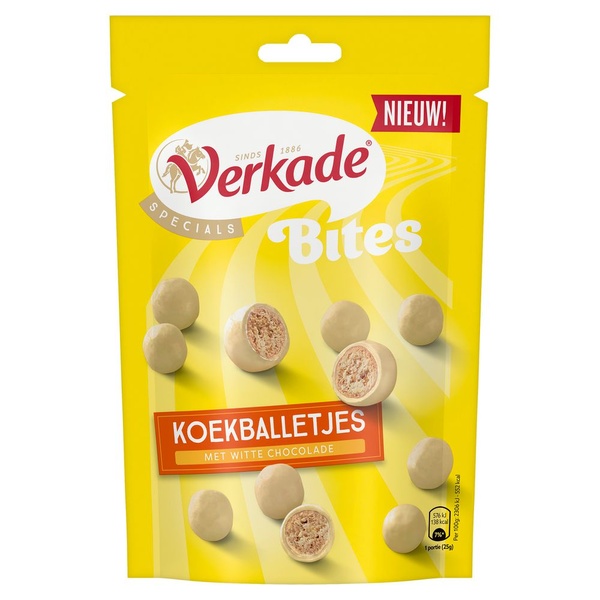 Verkade koekballetjes witte chocolade voorkant