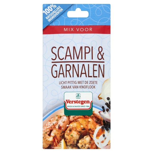 Verstegen kruidenmix scampi en garnalen voorkant